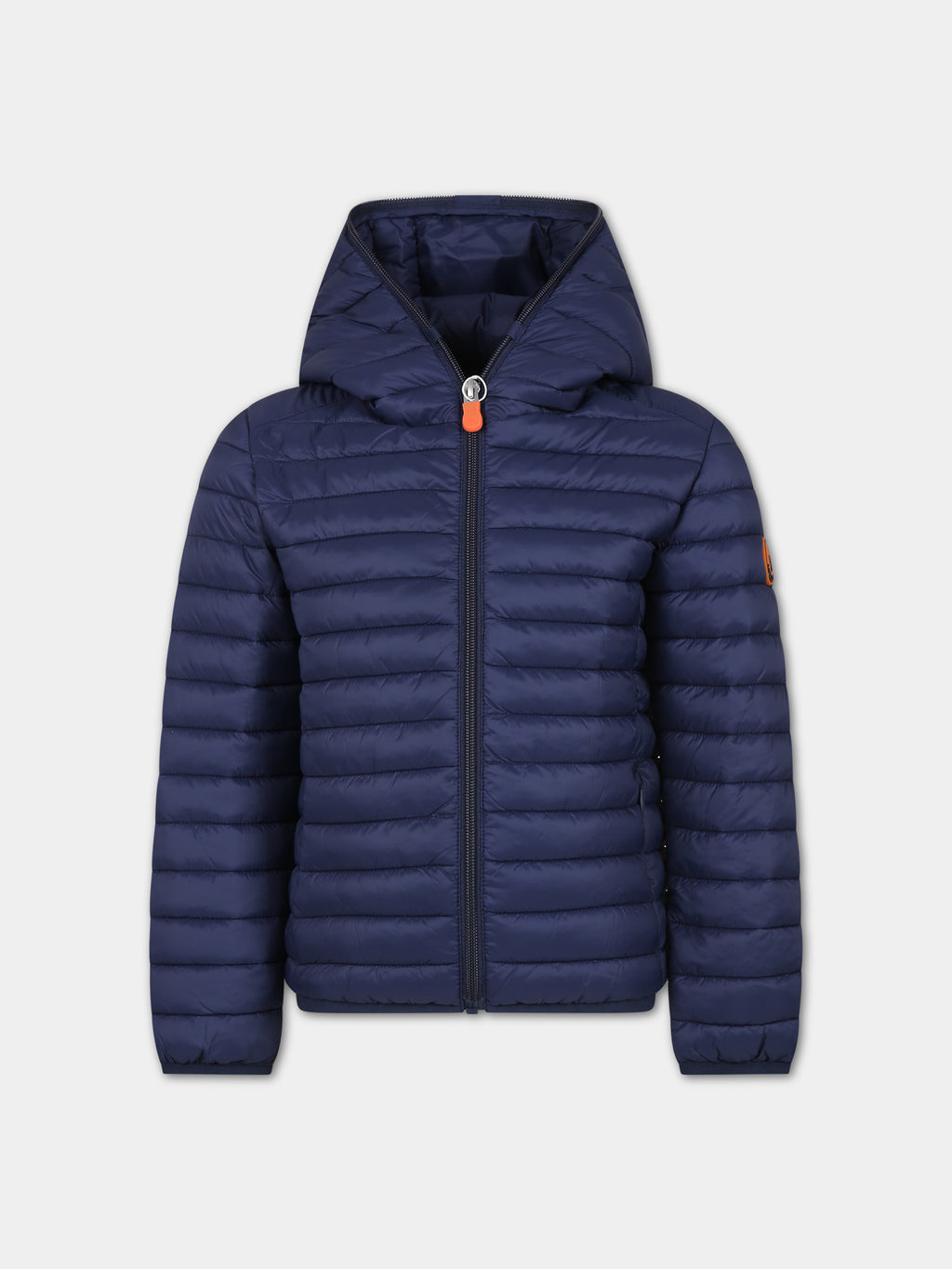 Blue Huey down jacket for boy with logo